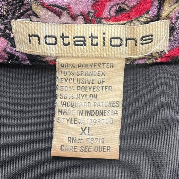 Vintage Notations Womens Black Velvet Button-Up Jacket Size  XL - Picture 7 of 8